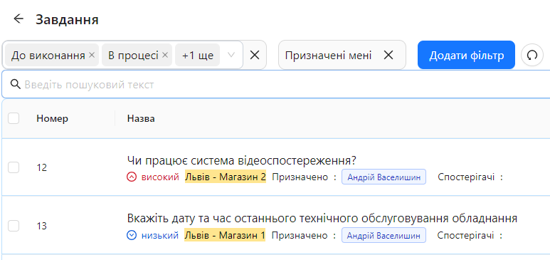 Список завдань користувача | AuditBLOOM